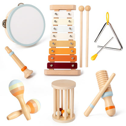 Montessori Ahşap 7 Parça Müzikal Enstrüman Seti – Ritim, Eğlence ve Gelişim Bir Arada!