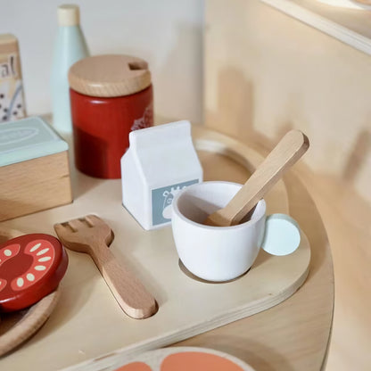Montessori Ahşap Kahvaltı ve Yemek Seti – Nunukids Eğitici Ahşap Mutfak Oyuncağı