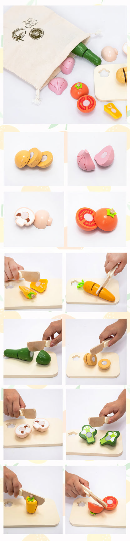 Montessori Ahşap Sebze Seti (Umu) – Renkli ve Sağlıklı Oyun Zamanı!