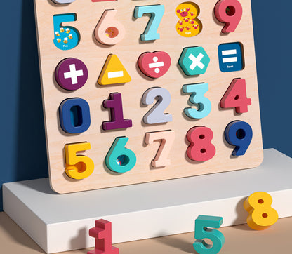 Okul Öncesi İçin Ahşap Harf & Rakam Eğitim Seti – Montessori Tarzı