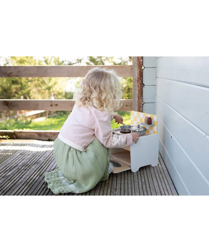 Ahşap Masa Üstü Mini Mutfak Seti - Fırınlı & Ocaklı Oyuncak (8 Parça)