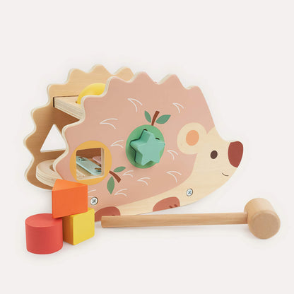 Ahşap Kirpi Aktivite Seti - Ksilofonlu & Çekiçli Bultak Oyuncak (3'ü 1 Arada)