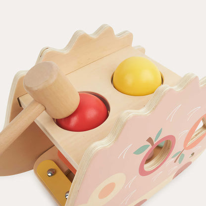 Ahşap Kirpi Aktivite Seti - Ksilofonlu & Çekiçli Bultak Oyuncak (3'ü 1 Arada)