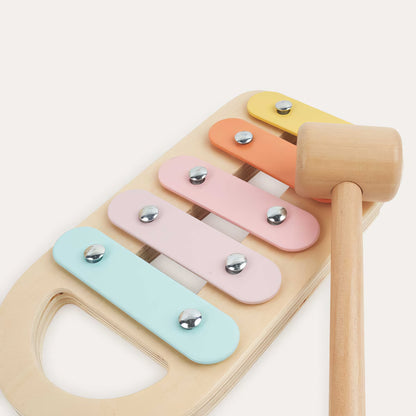 Ahşap Kirpi Aktivite Seti - Ksilofonlu & Çekiçli Bultak Oyuncak (3'ü 1 Arada)