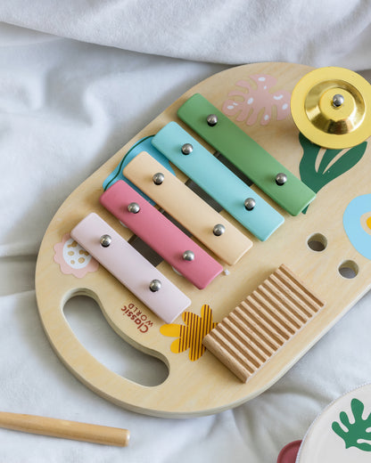Ahşap Iris İlk Müzik Setim - Piyano, Marakas ve Davul