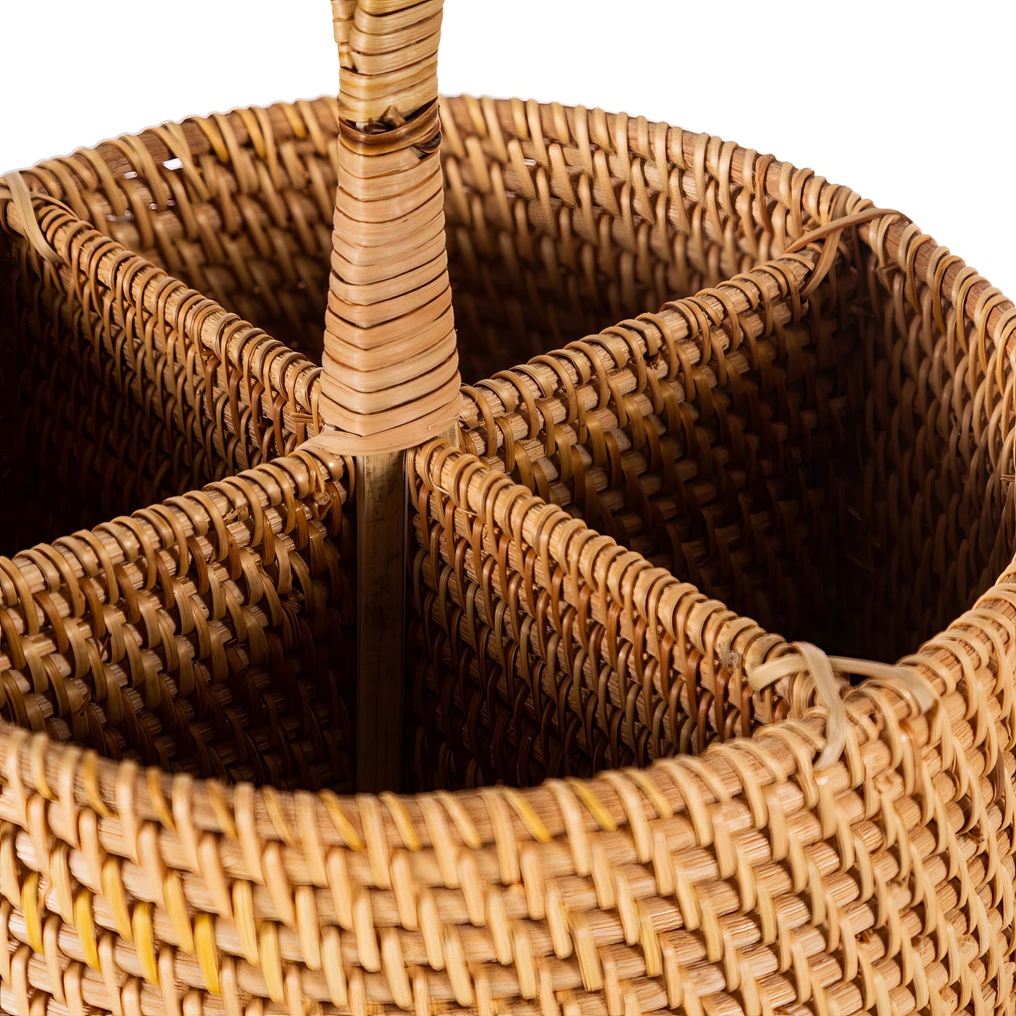 Rattan Yuvarlak Kaşıklık & Dekoratif Mutfak Tezgahı Düzenleyici