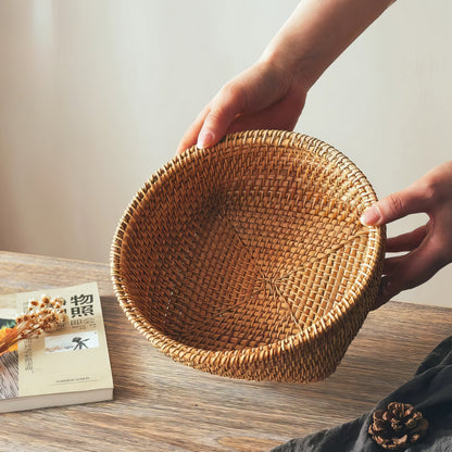 Rattan Elips Formlu Organizer & Dekoratif Mutfak, Banyo ve Makyaj Düzenleyici