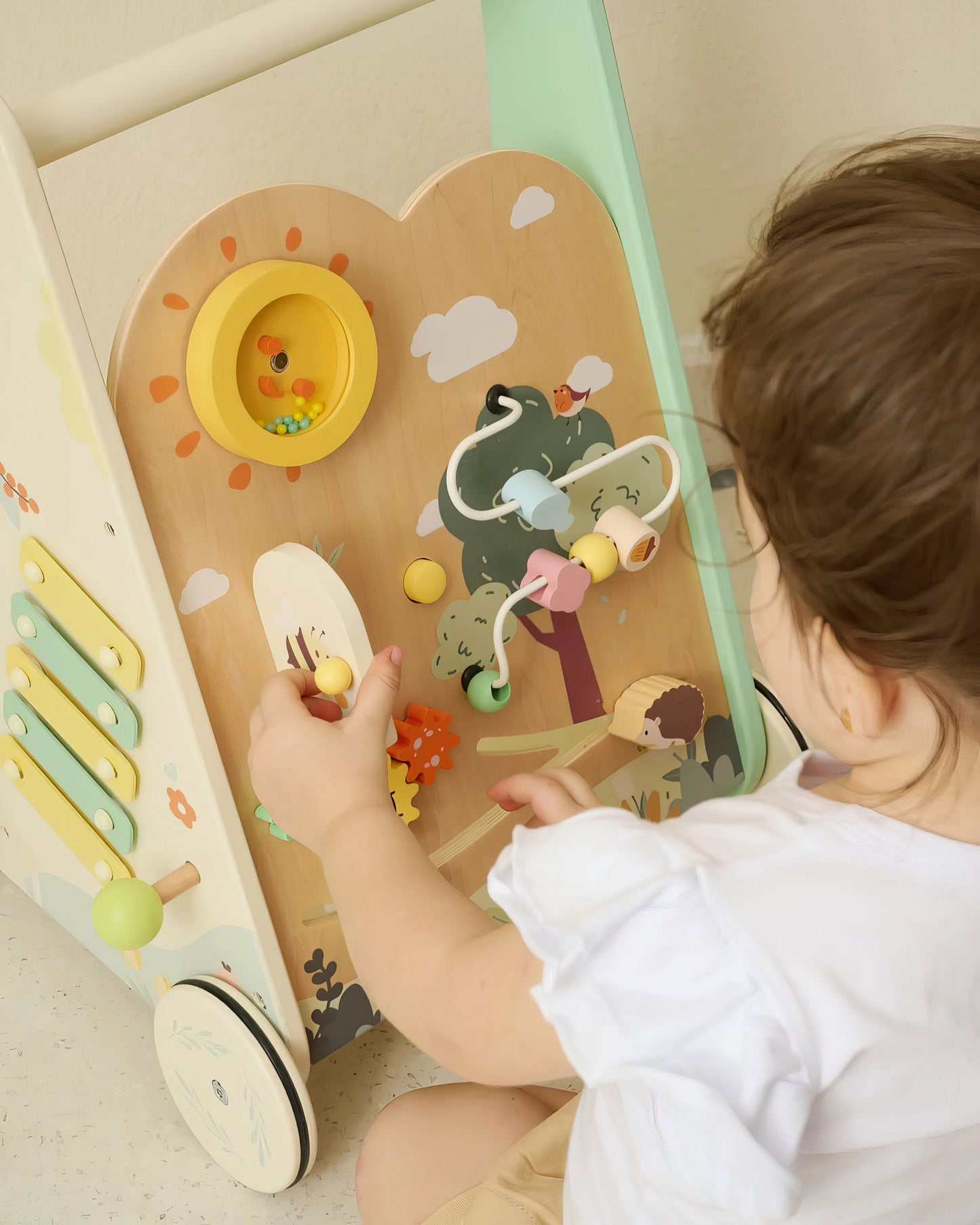Montessori Orman Temalı Çok Fonksiyonlu Ahşap Yürüme Arkadaşı
