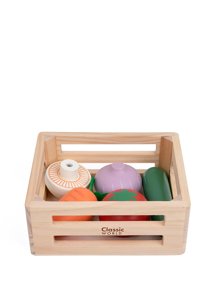 Eğitici Ahşap Oyuncak Sebzeler - Bilişsel Gelişim Kutusu (18 Ay+)