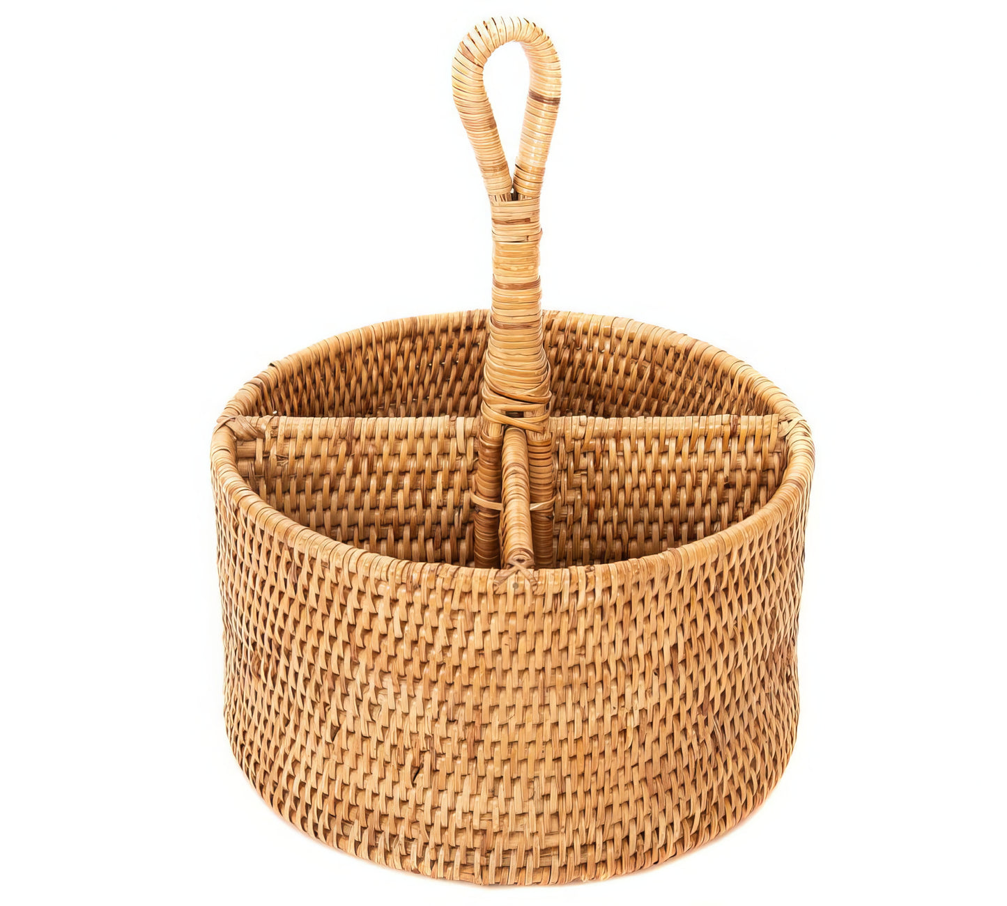 Rattan Yuvarlak Kaşıklık & Dekoratif Mutfak Tezgahı Düzenleyici