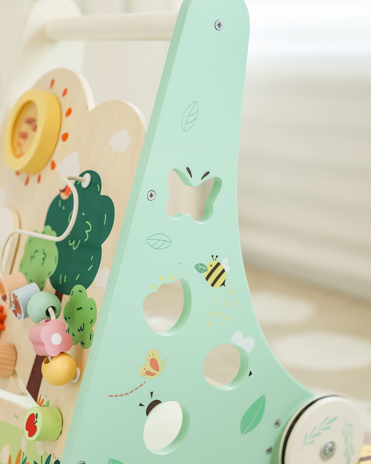 Montessori Orman Temalı Çok Fonksiyonlu Ahşap Yürüme Arkadaşı