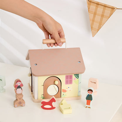 Montessori 11 Parçalı Kilitli Ahşap Keşif Evi Oyuncak
