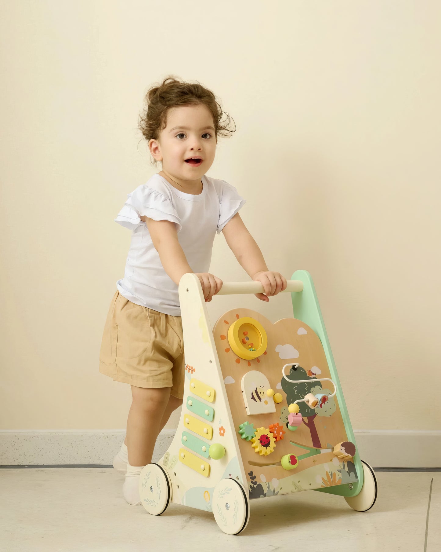 Montessori Orman Temalı Çok Fonksiyonlu Ahşap Yürüme Arkadaşı