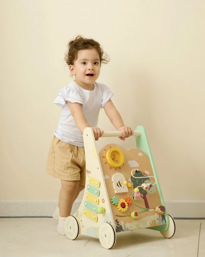 Montessori Orman Temalı Çok Fonksiyonlu Ahşap Yürüme Arkadaşı