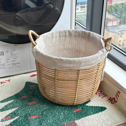 Bambu Görünümlü Astarlı Sepet Düzenleyici & Şık İç Astarlı Çok Amaçlı Organizer