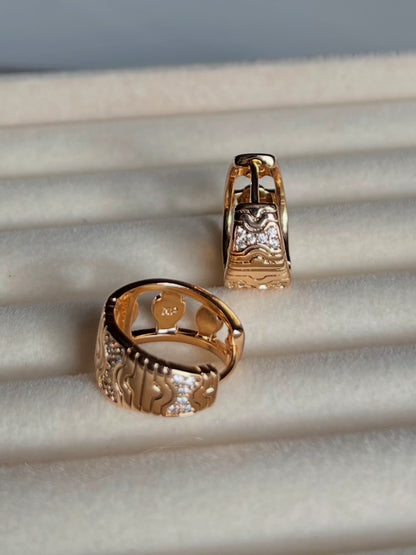 Xuping Çelik Küpe Kadın Vera Rose Küpe Işıltılı Halka Model Eternal Sunshine