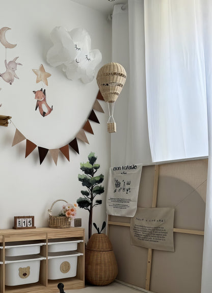Rattan Balon Çocuk Odası Duvar Dekoru & Bohem Bebek Odası Duvar Süslemesi