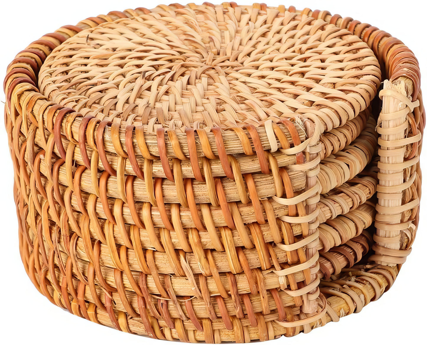 Düz Yuvarlak Rattan Bardak Altlığı 6’lı Set & Minimalist Dekoratif Bardak Standı