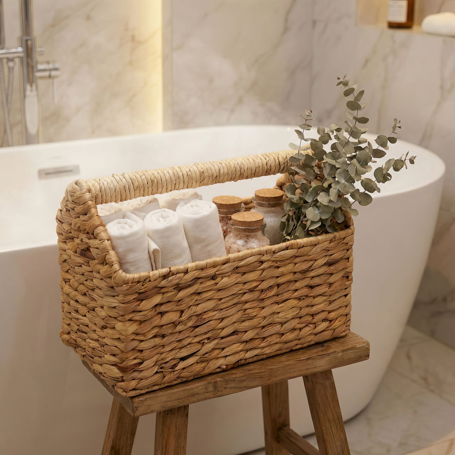 Su Sümbülü 2’li Organizer Seti: Kulplu & Düz Dikdörtgen Düzenleyici (Mutfak, Banyo ve Makyaj vb.)