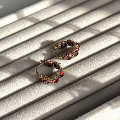 Xuping Çelik Küpe Kadın Mocha Küpe Işıltılı Halka Model Eternal Sunshine