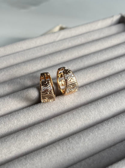 Xuping Çelik Küpe Kadın Vera Rose Küpe Işıltılı Halka Model Eternal Sunshine