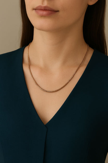 Xuping Çelik Kalın Kolye Kadın Linea Rose Taşlı Kolye Işıltılı  Model Eternal Sunshine