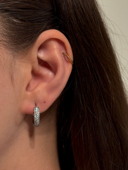 Xuping Çelik Küpe Kadın Noir Küpe Işıltılı Halka Model Eternal Sunshine