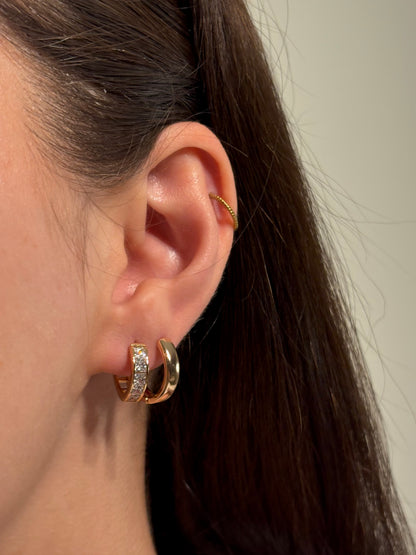 Xuping 2'li Çelik Küpe Seti Rose&Core Küpe & Taşlı Model Kombini Eternal Sunshine