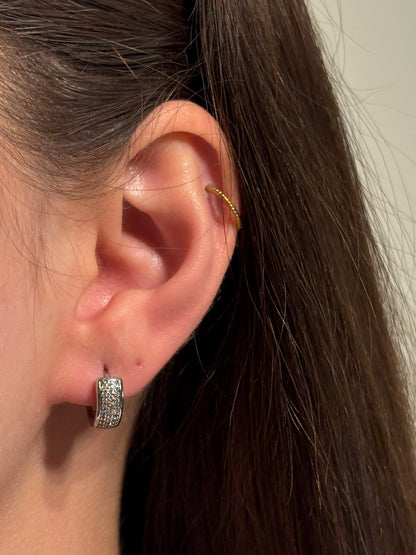 Xuping Çelik Küpe Kadın Elva Taşlı Küpe Işıltılı Halka Model Eternal Sunshine