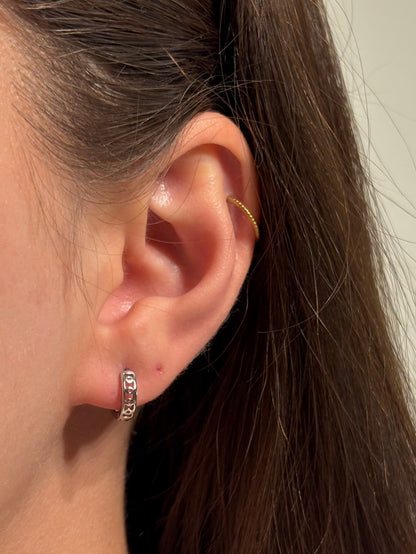 Xuping Çelik Küpe Riva Silver Küpe Işıltılı Halka Model Eternal Sunshine