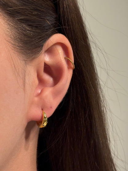 Xuping Çelik Küpe Kadın Sole Küpe Işıltılı Halka Model Eternal Sunshine