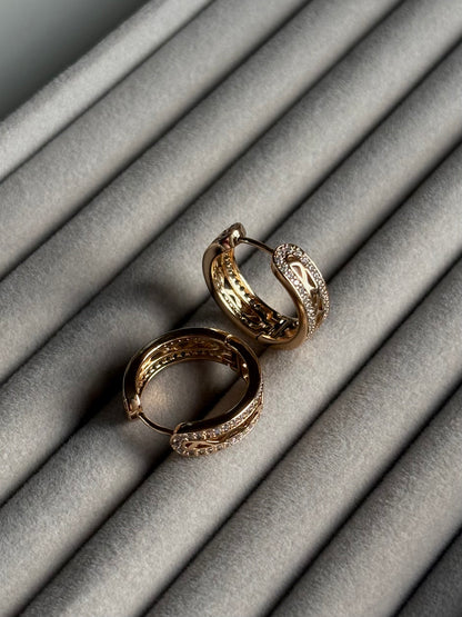 Xuping Çelik Küpe Kadın Silva Rose Küpe Işıltılı Halka Model Eternal Sunshine