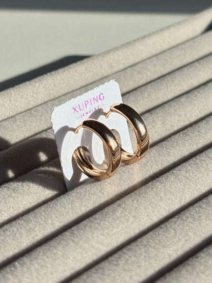 Xuping 2'li Çelik Küpe Seti CORE & RİVA Halka Küpe & Taşlı Model Kombini Eternal Sunshine