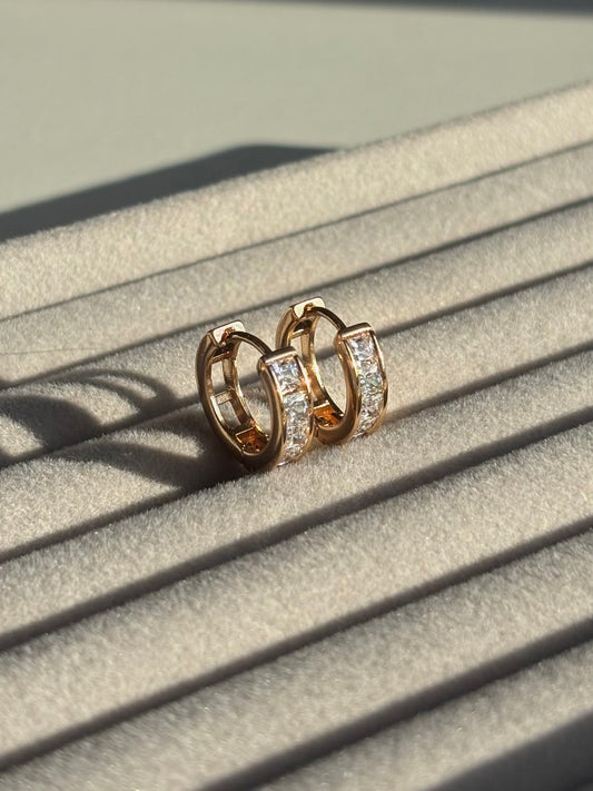 Xuping Çelik Küpe Kadın Rose Küpe Işıltılı Halka Model Eternal Sunshine