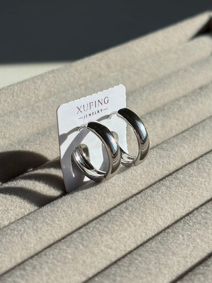 Xuping 2'li Çelik Küpe Seti CORE & AMORE Halka Küpe & Taşlı Model Kombini Eternal Sunshine