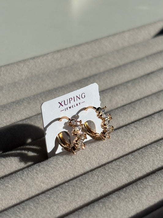 Xuping Çelik Küpe Kadın Vega Küpe Işıltılı Halka Model Eternal Sunshine