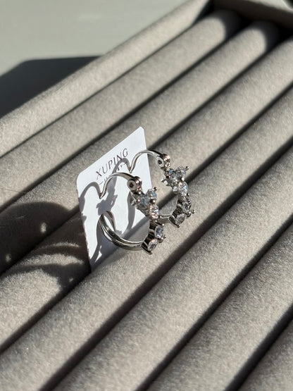 Xuping Çelik Küpe Kadın Mari Taşlı Küpe Işıltılı Halka Model Eternal Sunshine