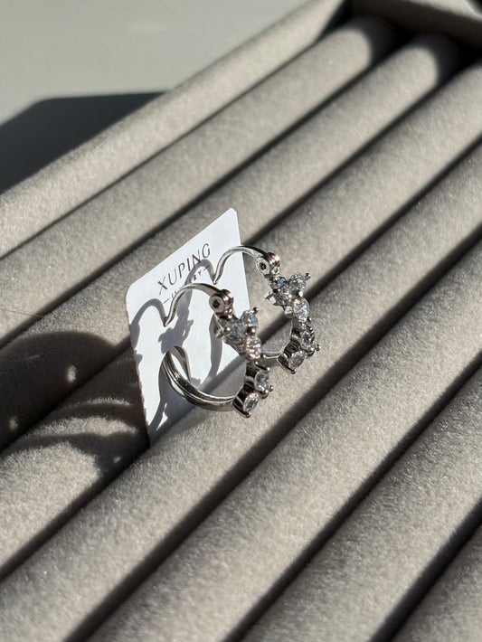 Xuping Çelik Küpe Kadın Mari Taşlı Küpe Işıltılı Halka Model Eternal Sunshine