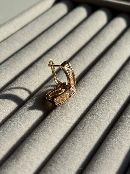 Xuping Çelik Küpe Kadın Liora Rose Küpe Işıltılı Halka Model Eternal Sunshine