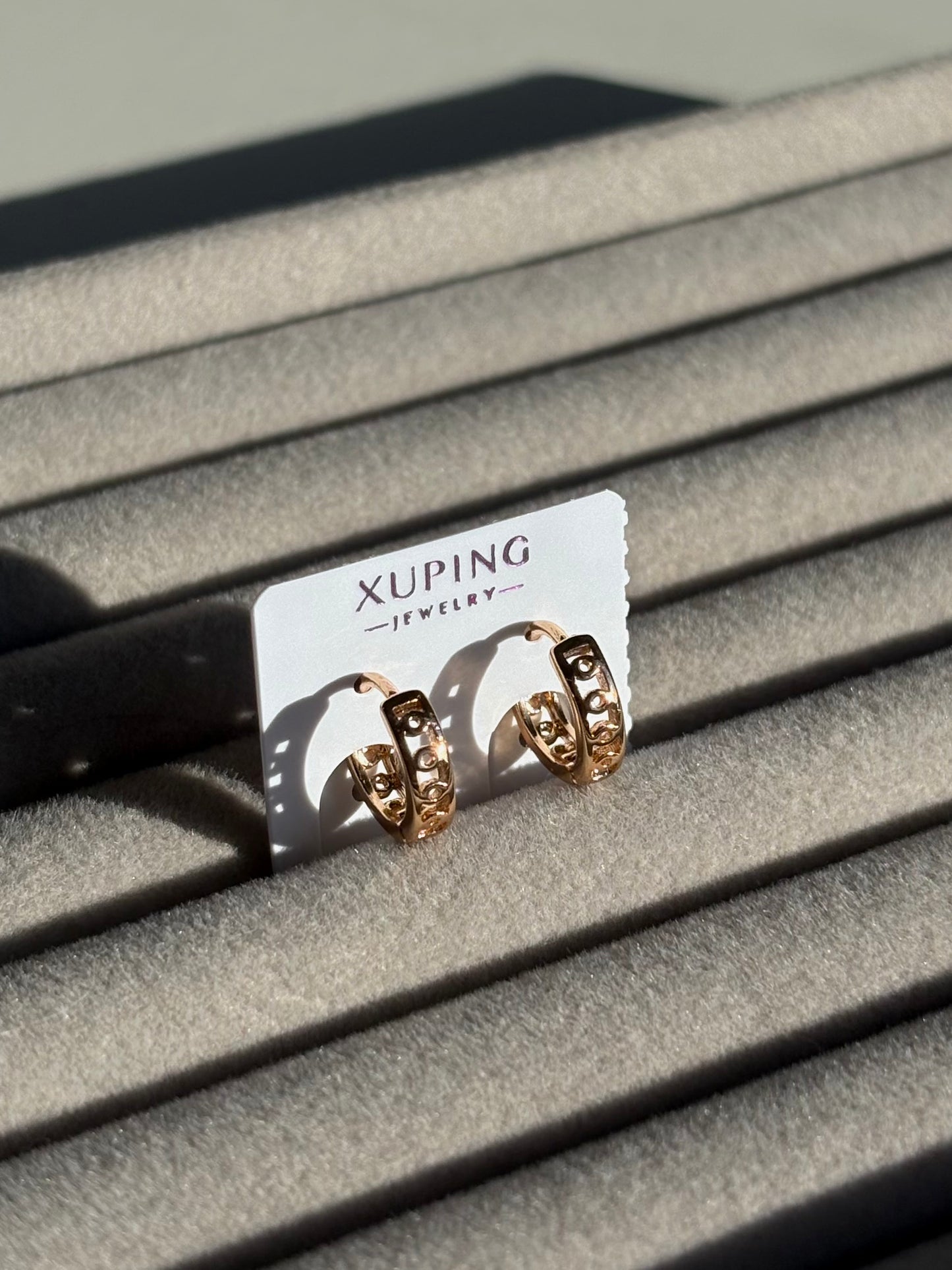 Xuping 2'li Çelik Küpe Seti CORE & RİVA Halka Küpe & Taşlı Model Kombini Eternal Sunshine