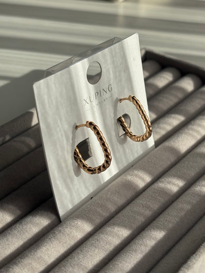 Xuping Çelik Küpe Kadın Luma Taşlı Küpe Işıltılı Halka Model Eternal Sunshine