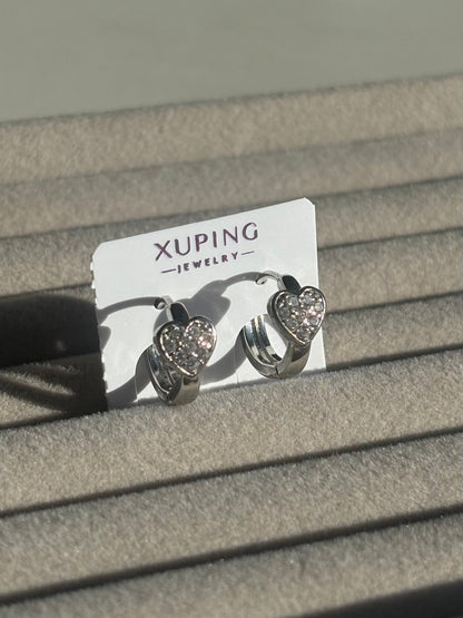 Xuping Çelik Küpe Kadın Love Küpe Işıltılı Halka Model Eternal Sunshine