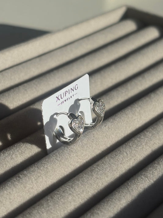 Xuping Çelik Küpe Kadın Love Küpe Işıltılı Halka Model Eternal Sunshine