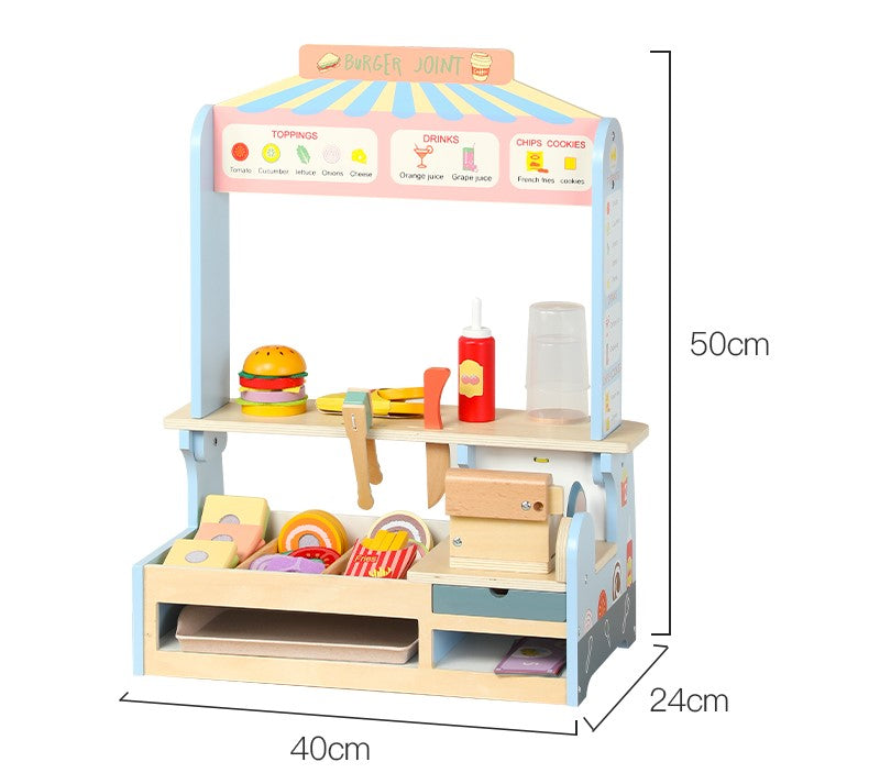 Montessori Ahşap Hamburger Dükkanı