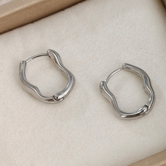 Xuping Çelik Küpe Kadın Wave Küpe Işıltılı Halka Model Eternal Sunshine