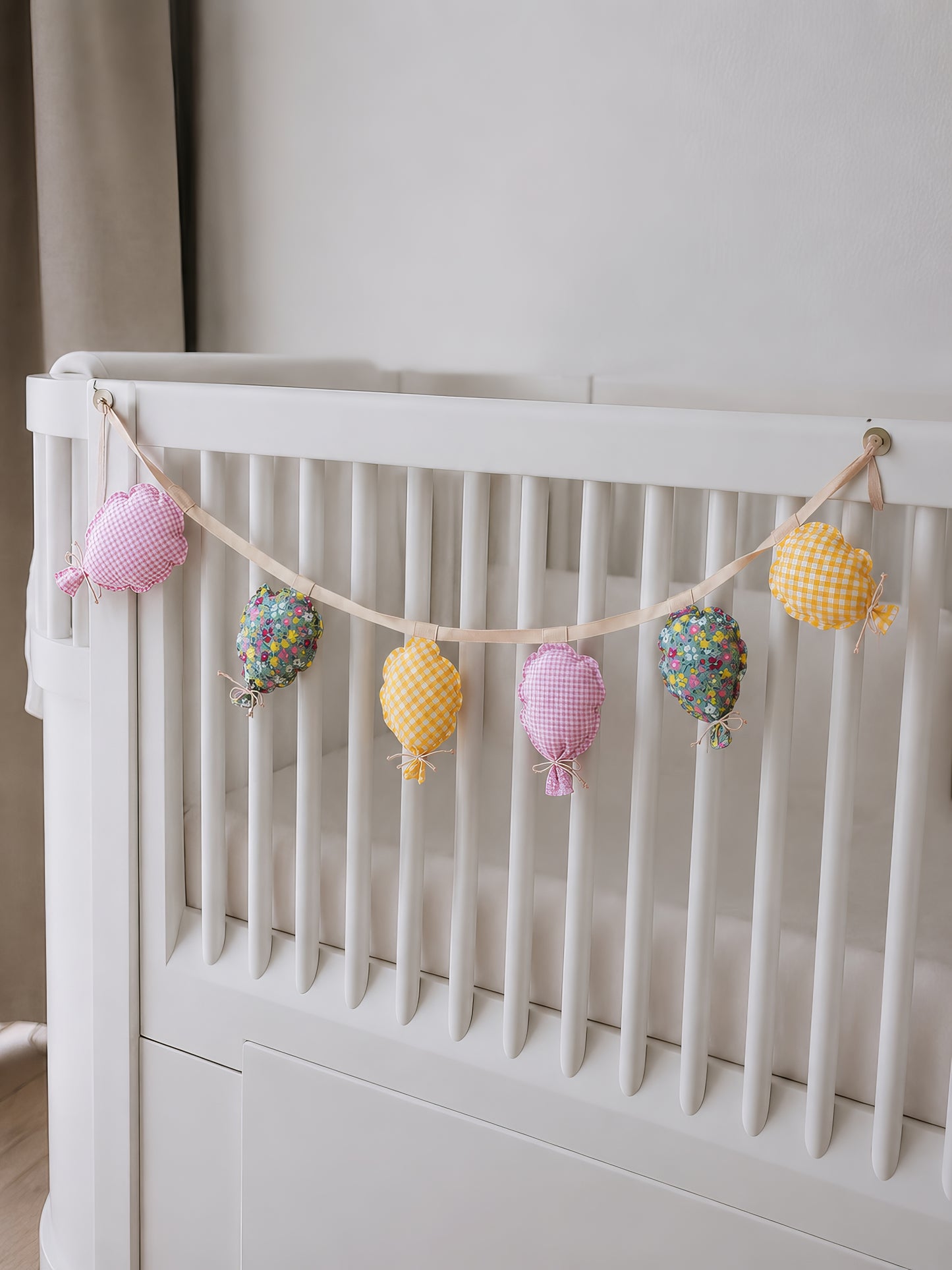 Kumaş Balon Duvar Süsü Flama Şerit , El Yapımı Doğum Günü Bebek Çocuk Odası Duvar kapı Dekoru