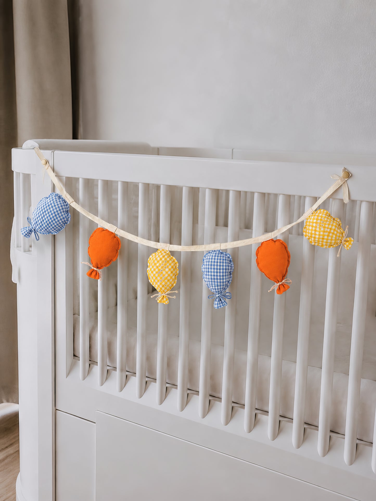 Kumaş Balon Duvar Süsü Flama Şerit , El Yapımı Doğum Günü Bebek Çocuk Odası Duvar kapı Dekoru