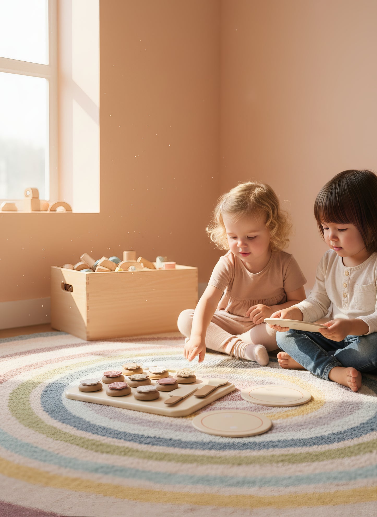 TR/Montessori Ahşap Kurabiye Oyuncak Seti - 22 Parça Eğitici Mutfak Oyunu (24x30 cm) Türkiyeden Gönderim