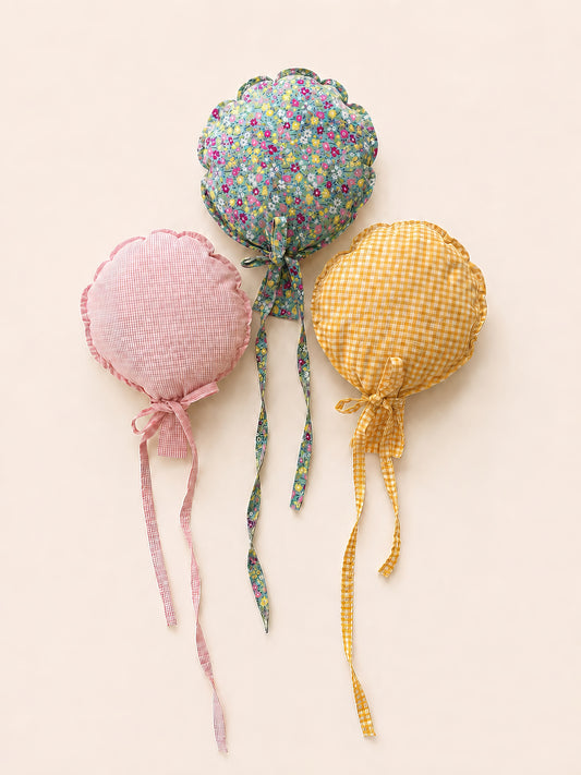 3'lü Dekoratif Kumaş Balon Seti Çocuk Odası Duvar Süsü Bebek Odası Dekoru El Yapımı Balon Süs
