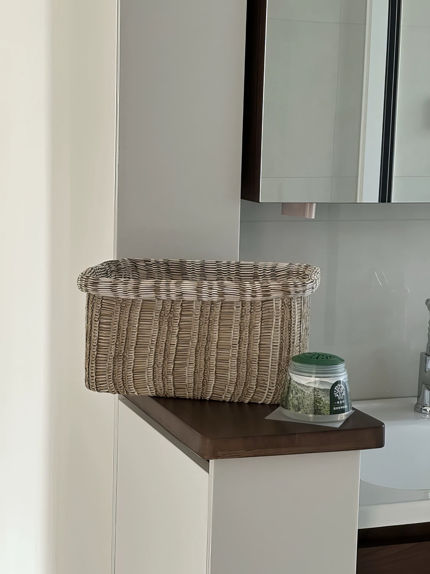 Doğal Hasır Organizer Sepet & Çok Amaçlı Mutfak, Banyo ve Makyaj Düzenleyici